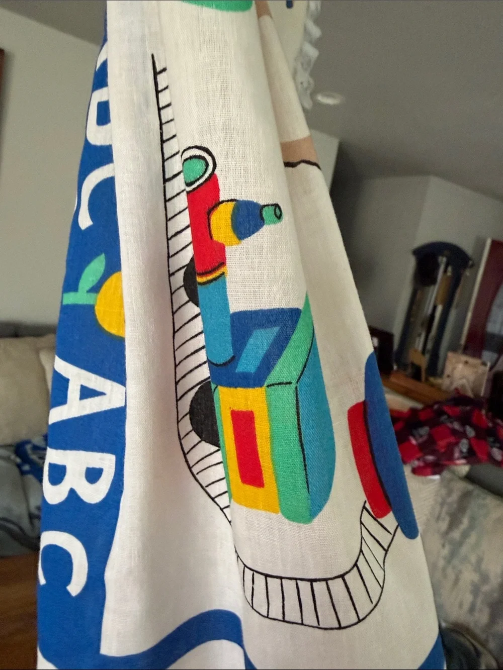 Vintage Cloth ABC Block Diaper Stacker - White with Primary Color Blocks